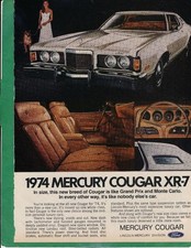 Magazine Ad - 1974 - Mercury Cougar XR-7 picture