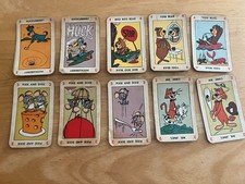 VINTAGE 1959 KELLOGGS CARTOON CEREAL CARDS -10 CARDS picture