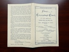 1894 First Congregational Church of Los Angeles, Calendar for Week Services picture