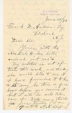 1894 Handwritten Letter from F.N. Chapin to Frank D. Andrews Re: Hooker Family picture