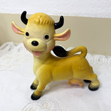 Vintage Tilly Tillamook Cow Figurine Yellow & Black, Cute Tail & Udders 7 in picture