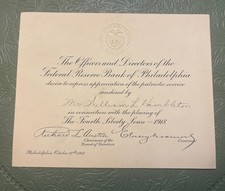 WWI 1918 Federal Reserve Bank 4th Liberty Loan Philadelphia Oct 19 1918 Signed picture