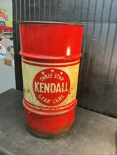 Vintage Kendall Three Star Gear Lube 15 Gallon Oil Drum Barrel 1976  picture