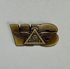 Widows Sons lapel pin WS with Winged Pyramid 1.25” in antique gold picture