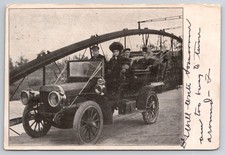 1908 Teens Out For A Drive Classic Automobile Car Postcard Handwritten Address picture