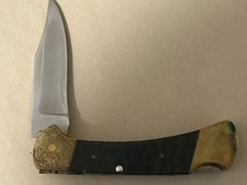 Vintage 1972 Buck 112 Ranger Black Micarta 2-Line Buck USA Folding Knife picture