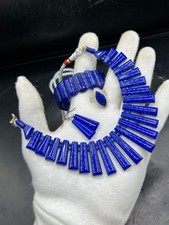 AAA+ Lapis Lazuli Necklace+Bracelet+Ring+Earrings Full Set With 925 Silver Ring picture