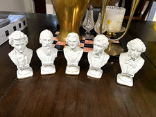 Vintage Andrea by Sadek Music Composer Busts Porcelain Statues Japan Lot of 5 picture