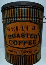 Rare Antique 25 Lb Melturn Roasted Coffee Tin Morton Coffee Co Baltimore picture