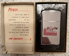 1964 Zippo Slim Westport Country Playhouse Advertising Lighter Unfired Box picture
