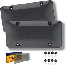 2-Pack License Plate Cover: Non-Transparent Shield, Weather & Scratch Resistant. picture