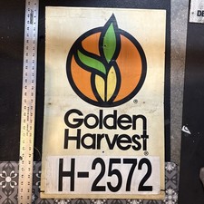 VINTAGE GARDEN HARVEST SEED CORN POLY SIGN FARM FIELD ADVERTISING - Double Sided picture