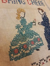 Victorian Antique Linen Needlework GOOD FRIENDS BRING CHEER - VOGART NO. 561 picture