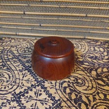 Lacquered Wooden Lid Box Small Item Storage Taisho Era Vintage Antique picture