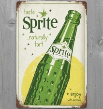Taste Sprite Naturally Tart 8 x 12 Vintage Novelty Metal Sign Made In USA New picture