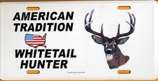 American Tradition-Whitetail Deer Hunter-Aluminum License Plate picture