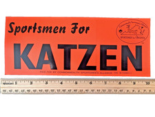 Sportsmen For KATZEN Political Bumper Sticker Car Decal Orange Sports Election picture