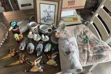 Vintage Duck Pheasant Mallard Lot Wall Pockets Picture Towels Mugs Decor  picture