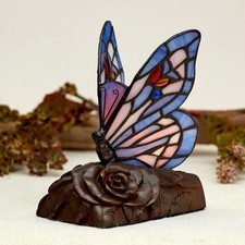 LED Purple Butterfly Lamp Cremation Keepsake picture