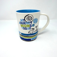 Starbucks 2008 My Journey Begins Today Coffee Mug 14oz Blue White picture