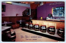 COOS BAY, OR Oregon ~ Roadside Sawdust Room YOR-YEE'S BAR-B-Q c1950s  Postcard picture