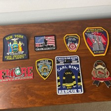 New NYC uniform patches 8  lot set various patches-fire,police,public safety 911 picture