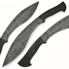 12'CUSTOM HANDMADE DAMASCUS STEEL HUNTING KUKRI KNIFE BLANK BLADE x-122 picture