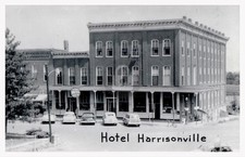 c1950's Hotel Building Cars Scene Harrisonville Missouri MO RPPC Postcard COPY picture