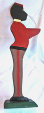 Vintage 1930s Folk Art  Wood Male Bellhop Butler Server Handcrafted 26-1/4