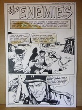 Fightin' Army 123 ORIGINAL TITLE PAGE Anthony Colmeiro Enemies Pen &Ink Art 1975 picture