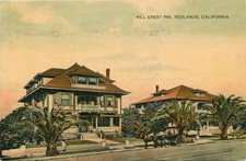 Hill Crest Inn Redlands California 1910 Postcard Horse Carriage Palm Trees picture