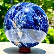 3.59LB Natural Beautiful Blue Striped Ball Quartz Crystal Sphere Healing picture