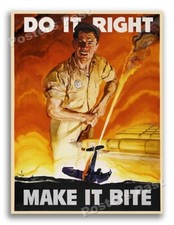 “Do It Right - Make It Bite” 1942 Vintage Style WW2 War Poster - 18x24 picture