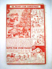 Vintage Christmas Ad Fold Out Sheet To Make Wooden Toys w/ List of Patterns * picture