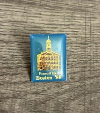 VTG 1988 Faneuil Hall Boston Massachusetts Enamel Lapel Pin picture