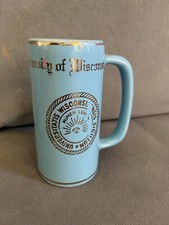 Vintage University of Wisconsin Tall Mug Light Blue WC Bunting Co picture