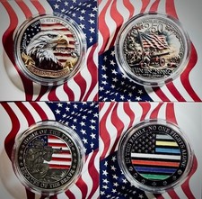 US 250th ANNIVERSARY CELEBRATION 4-CHALLENGE COIN SET + BONUS BILL -  picture