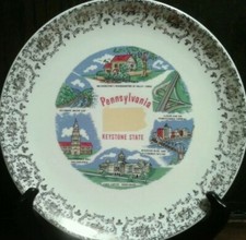 Vtg Pennsylvania Souvenir Plate * Independence Hall * Pittsburgh * Valley Forge picture