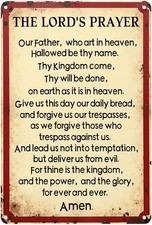 The Lord's Prayer Our Father Who Art Tin Metal Signs Home Décor 8x12 picture
