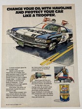 1977 Texaco Havoline Super Premium Motor Oil Print Ad Change Your Oil picture