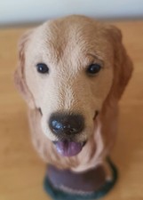 Living Stone Yellow Lab Labrador Retriever Dog 9” Figurine Football Vintage  picture