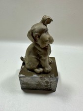 Vintage Antique Metal Dog Scotty Puppy Figure Statute Metalware Decoration picture
