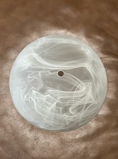8.5” Glass Lamp Shade Light Frosted White Alabaster Swirl Ceiling Replacement picture