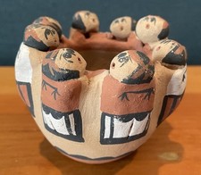 Native American Caroline Sando Jemez Pueblo Pottery Friendship Vase Bowl 2 3/4” picture