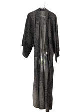 Japanese Men's Yukata Kimono & Easy One-Touch Kaku Obi Belt Set Stripe Size M picture