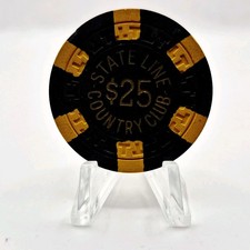 Stateline Country Club Lake Tahoe Nevada 1953 $25 Casino Chip N5041 picture