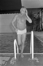 Romain Gary. In Paris, the writer Romain GARY, in a swimsuit, comi- Old Photo 1 picture