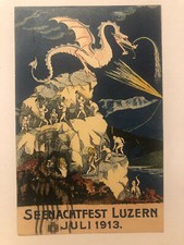 German Advertising Postcard July 1913 Seenachtfest Luzern Festa c8 picture