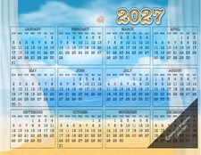MiHeart 2027 Year Magnetic Refrigerator Calendar 8.5