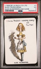 PSA 3 1898 DE LA RUE ALICE IN WONDERLAND CARD #1 ALICE TELESCOPING picture